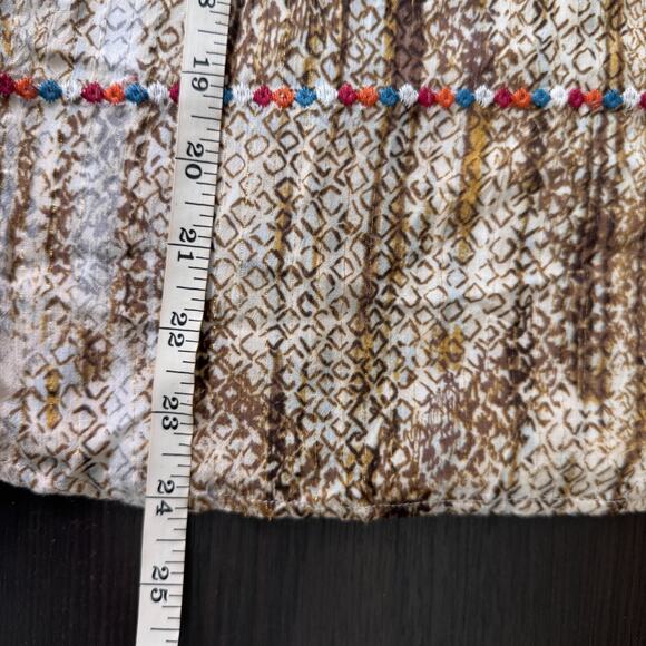 Savanna Jane Top Women Large Embroidered Southwest Boho Western Metallic Shimmer - Picture 11 of 12